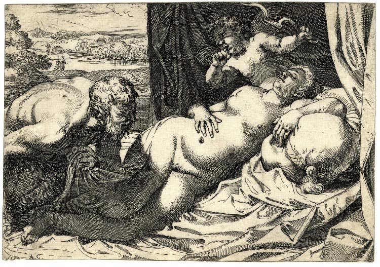 Annibale Carraci, 1592, Jupiter en Antiope, collectie Rijksmuseum Amsterdam
