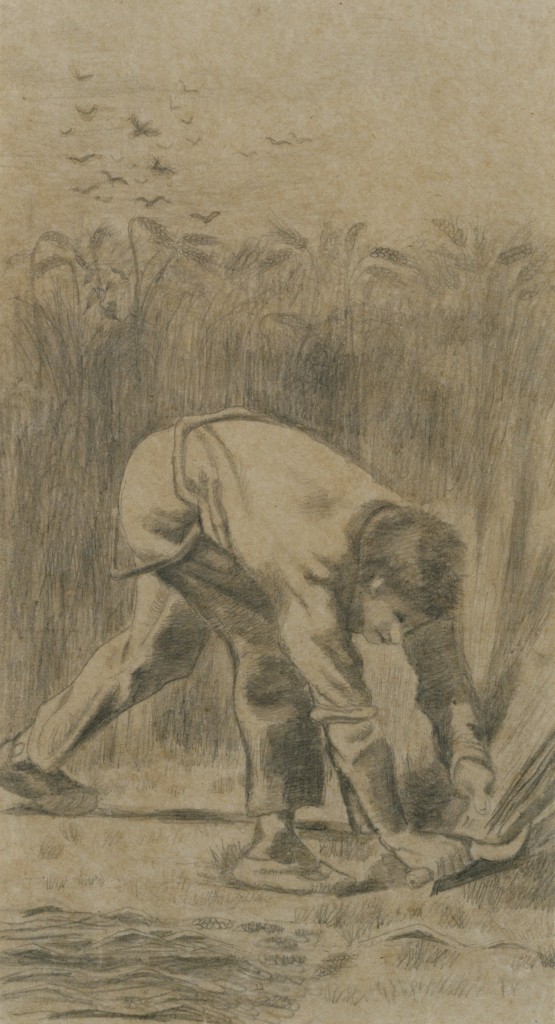 Vincent van Gogh, een maaier met sikkel naar Millet, 1880, Uehara Museum Shimoda Japan