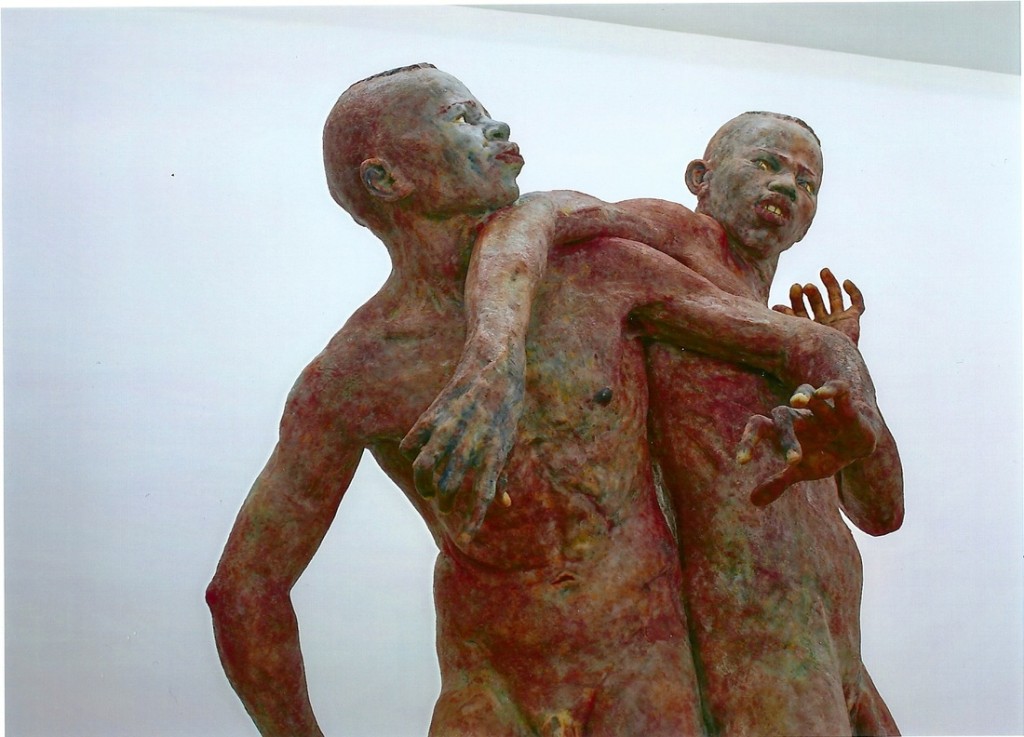 The Twin, Virgilius  Moldovan, silicone, 270 x 140 x 100 cm, 2011, Courtesy ZERP Galerie, vraagprijs 74.000 euro