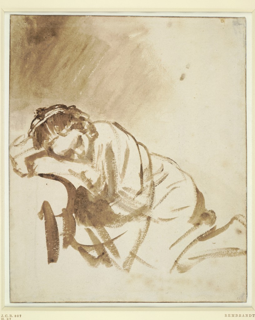 Slapende jonge vrouw (Hendrickje Stoffels?), Rembrandt van Rijn, ca. 1654, The British Museum, Londen