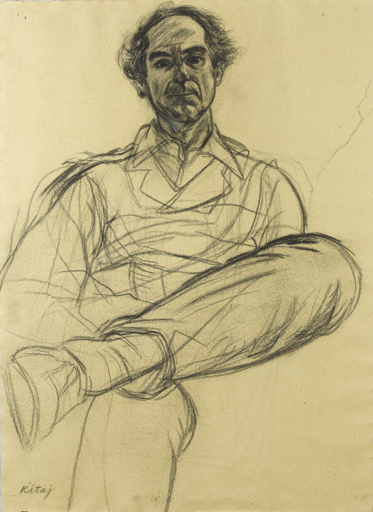 R.B. Kitaj, Portret van Philip Roth, 1985, houtskool op handgeschept papier, Stephen Ongpin Fine Art, Londen