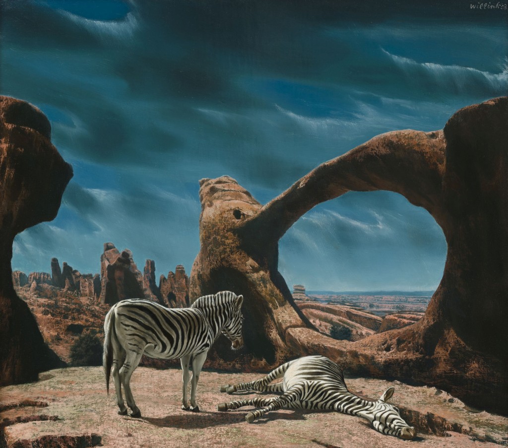 Carel Willink, Zebra's in rood rotslandschap, 1958, copyright Sylvia Willink-Quiël