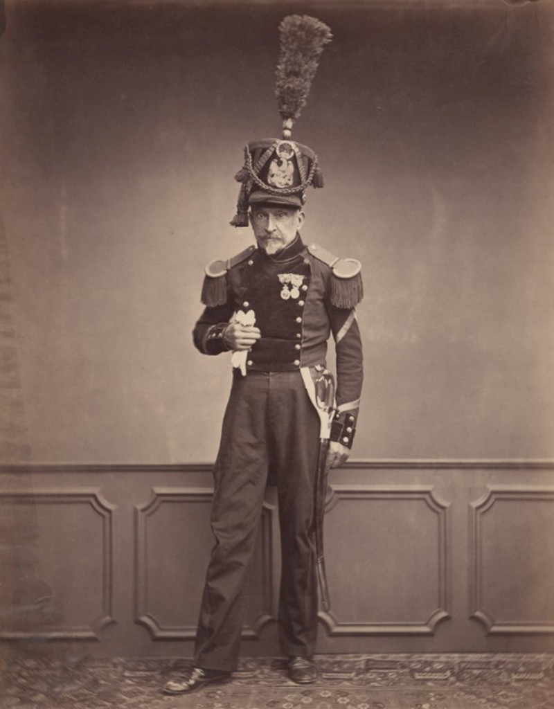 Sergeant Lefebre van het tweede Regiment van Napoleons Grande Armée. Onbekende fotograaf, Parijs, 1857-1858, Brown University Library, Providence, Rhode Island