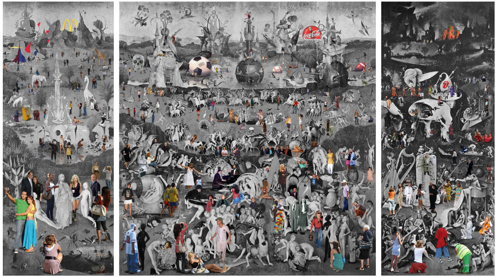 Lluis Brabara, Jardin de las Delicias, fotocollage, 300 x 450 cm. Galería Contrast, foto Realisme-beurs