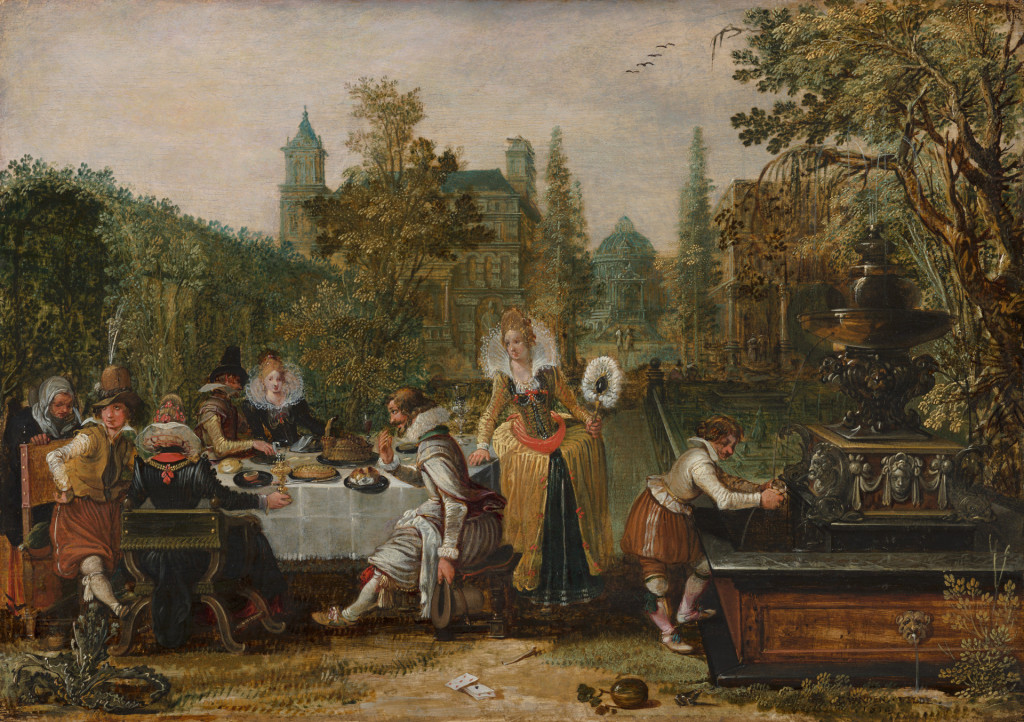 Esaias van de Velde (1587-1630), Vrolijk gezelschap in een park, 1614, Mauritshuis, Den Haag, na restauratie weer terug op zaal