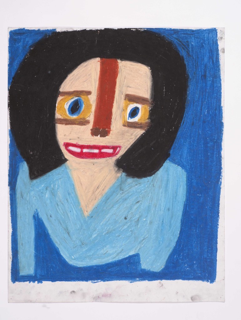 Derk Wessels, Portret Zwarte Haren, vetkrijt op papier, collectie Het Dolhuys