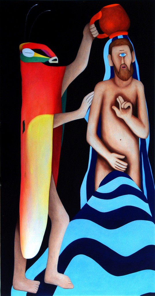 Wouter van Riessen, Doop, 190 x 100, olie op linnen, te zien in Coda Apeldoorn, foto kunstenaar