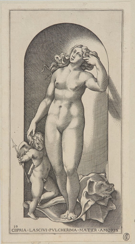 Jakob Binck, Venus, 1530, gravure, BdH 15353 (PK)/Maryan Mehlhorn , foto Boymans Van Beuningen