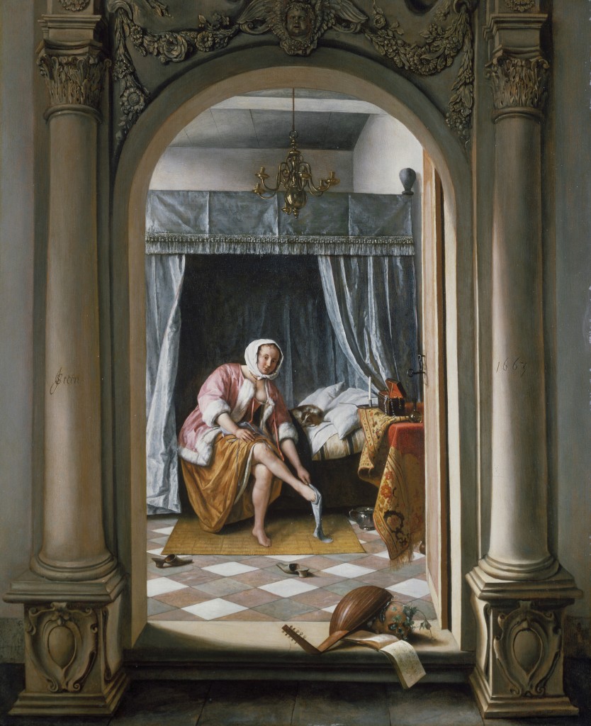 Jan Steen (1626-1679), Vrouw in een slaapkamer, 1663, aangekocht door George IV, 1821, The Royal Collection