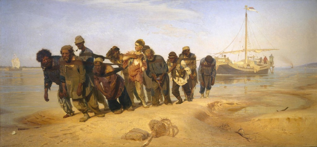 Ilya Repin (1844-1930), Wolgaslepers, 1870-1873,volieverf op doek, collectie Staats Russisch Museum, St. Petersburg