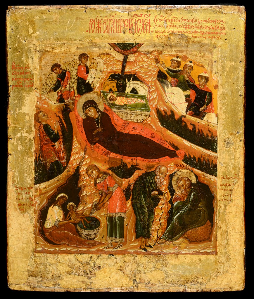 Ikoon: Geboorte van Christus, circa 1650, 31 x 26,5 cm
