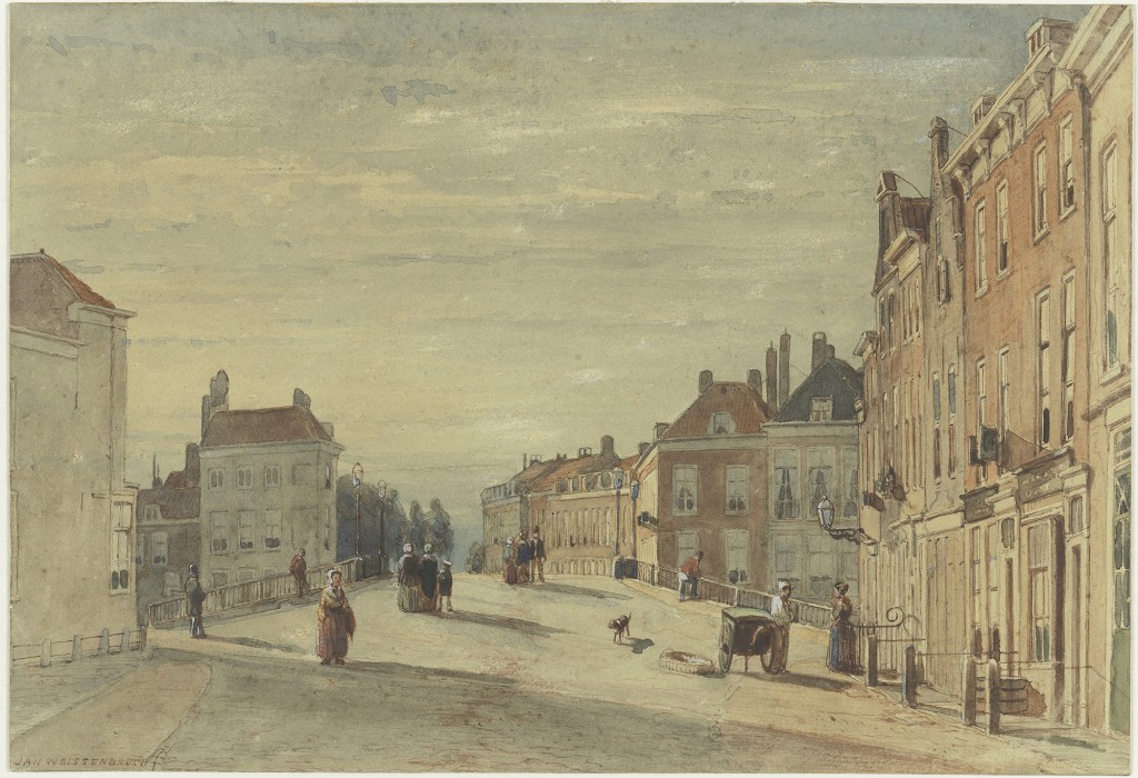 Jan Weissenbruch, De Wagenbrug in Den Haag, aquarel, ongedateerd, foto Teylers Museum