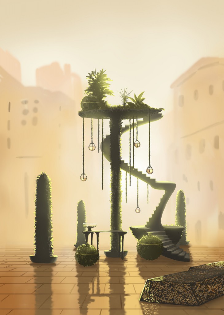 Getekende impressie Tropic City, Jólan van der Wiel. Tekening: Joeri Verweij