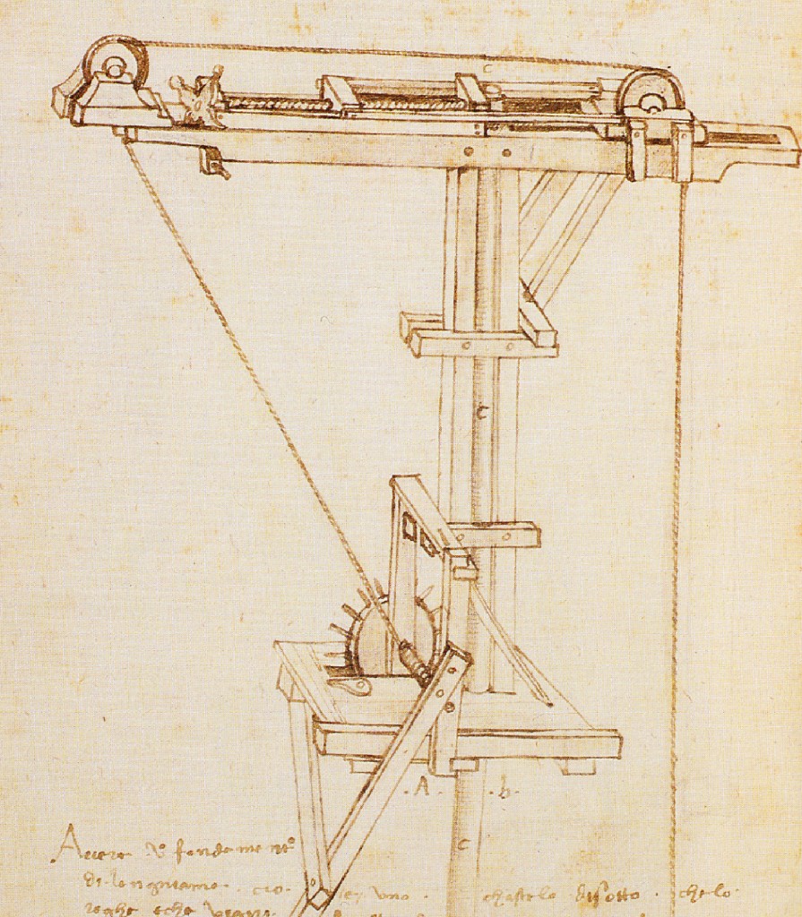 Leonardo da Vinci, tekening hijskraan