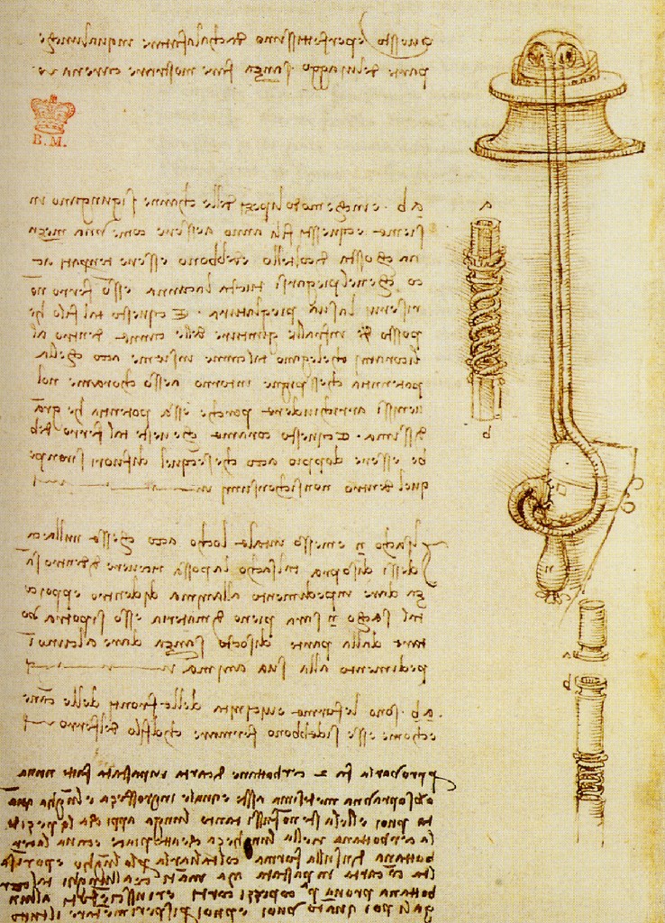 Leonardo da Vinci, tekening duikpak