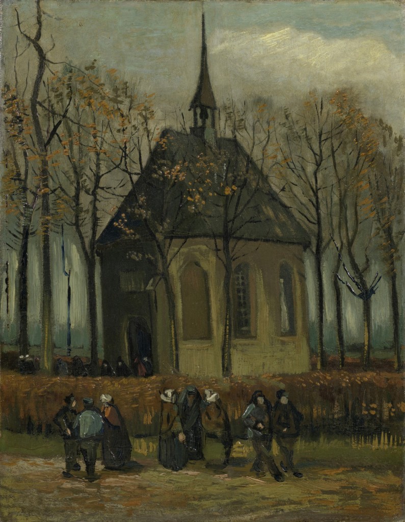 Vincent van Gogh, Het uitgaan van de Hervormde Kerk te Nuenen. 1884/85, foto Van Gogh Museum