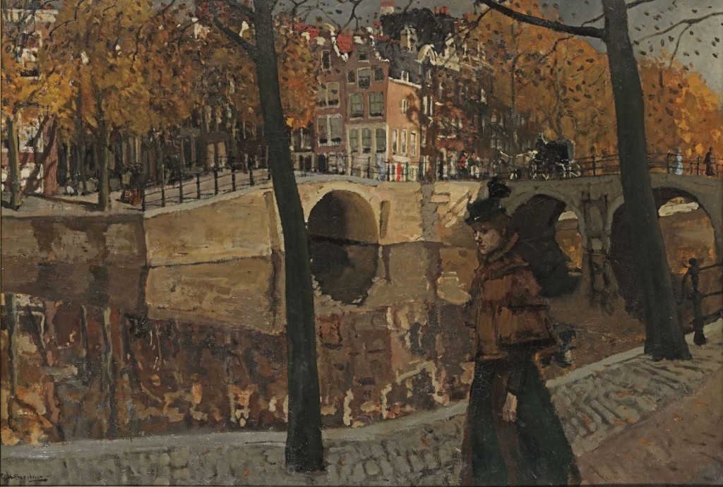 George Hendrik Breitner (1857-1923), Gezicht op de Keizersgracht, hoek Reuguliersgracht, te Amsterdam, ca. 1895, olieverf op doek, 79 x 115 cm, particuliere collectie