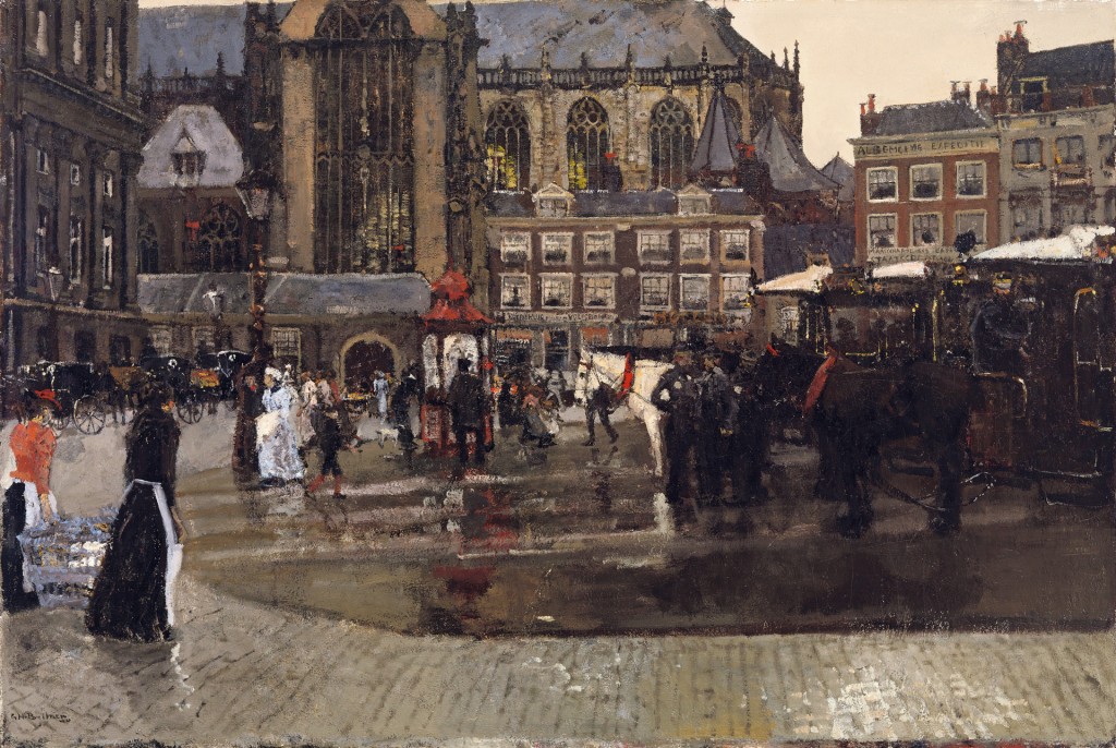 George Hendrik Breitner (1857-1923), De Dam (De Nieuwe Kerk te Asterdam), 1891, olieverf op doek 102 x 152,5 cm, Singer Museum Laren