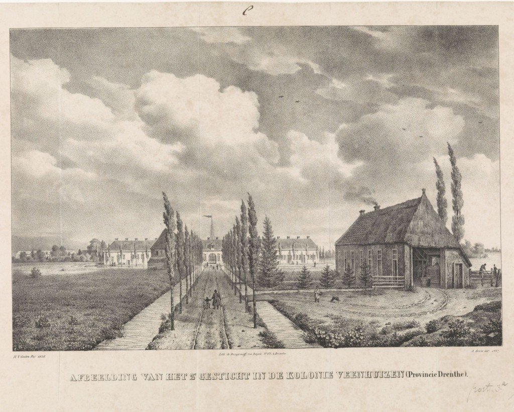 Het 'Tweede Gesticht' in Veenhuizen, in 1827, nu locatie van het Nationaal Gevangenismuseum