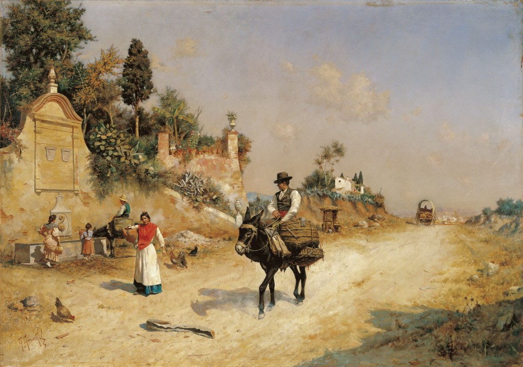 Guillermo Gómoze Gil, The Reding Fountain. By the Fountain, oil on canvas, ca. 1880-1885, Colleción Carmen Thyssen-Bornemisza